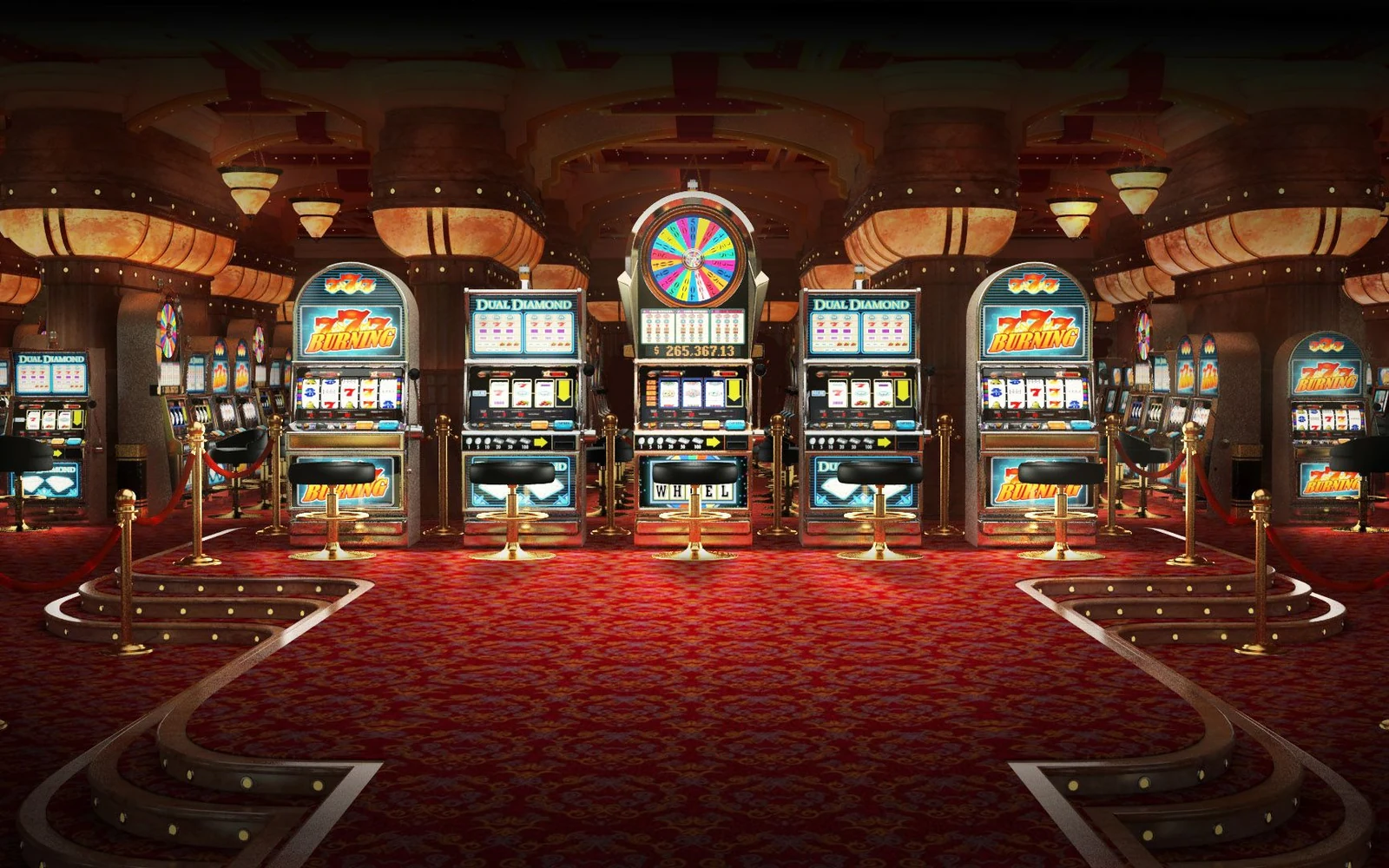 Antarmuka permainan roulette dan meja kasino digital